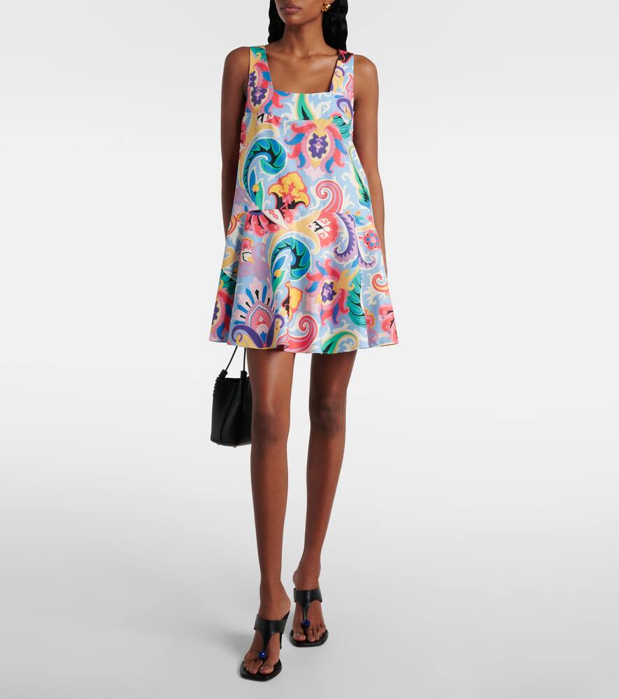 Etro Floral And Geometrical Print Mini Dress In Multi