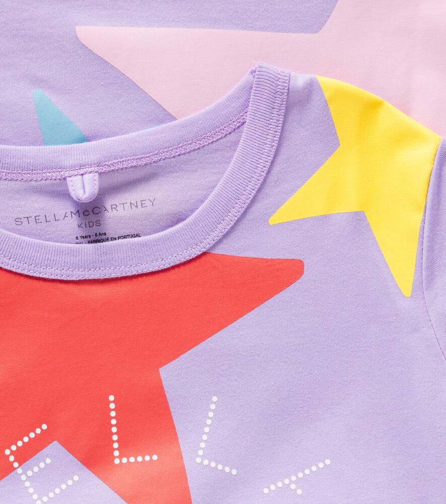 Stella Mccartney Kids Teen Girls Purple Star Print Cotton T-shirt In Viola/multicolor