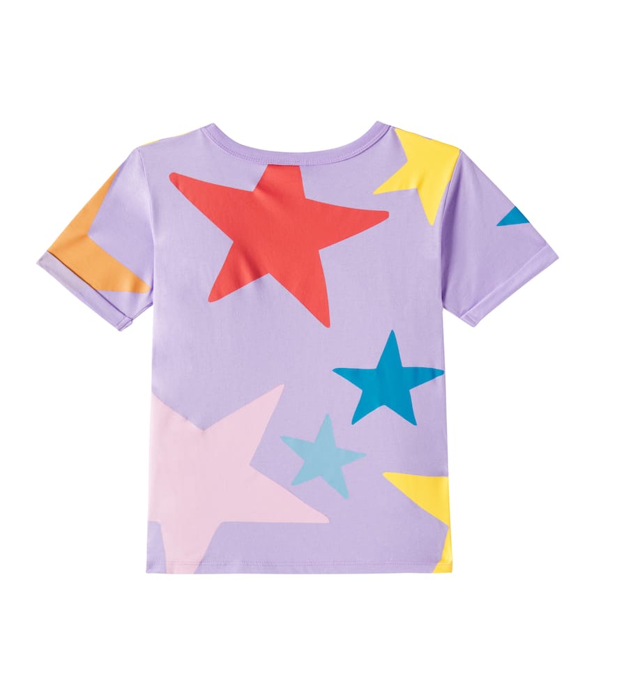 Stella Mccartney Kids Teen Girls Purple Star Print Cotton T-shirt In Viola/multicolor