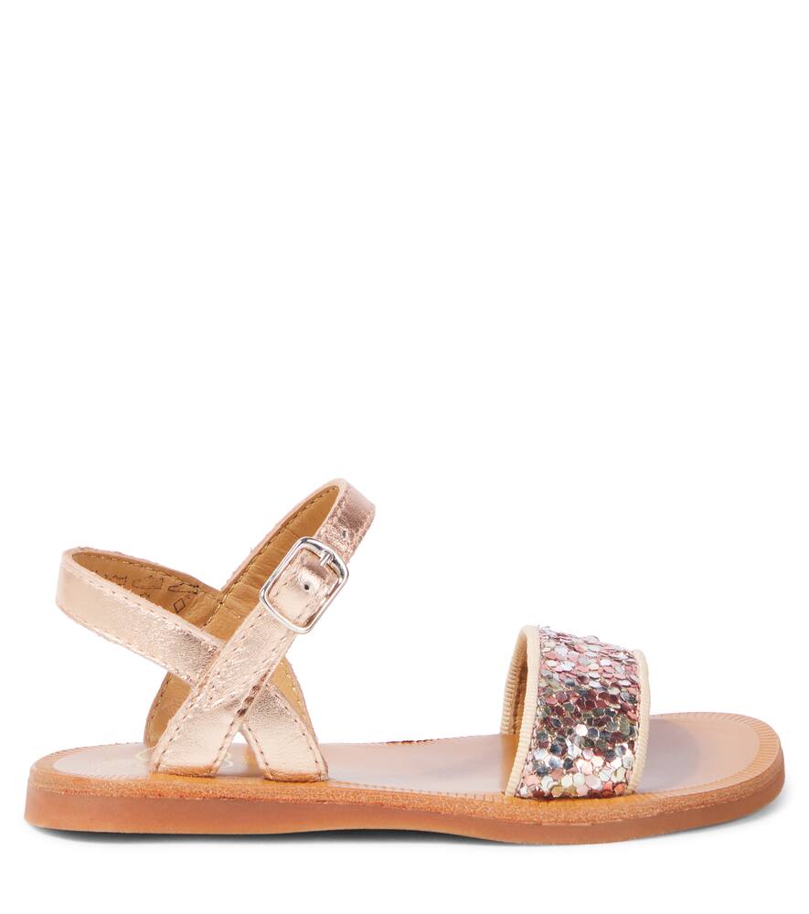 Pom D'api Plagette Glitter Leather Sandals In Multicoloured