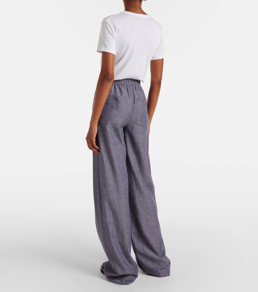 Vince Mid-rise Wide-leg Pants In Grey