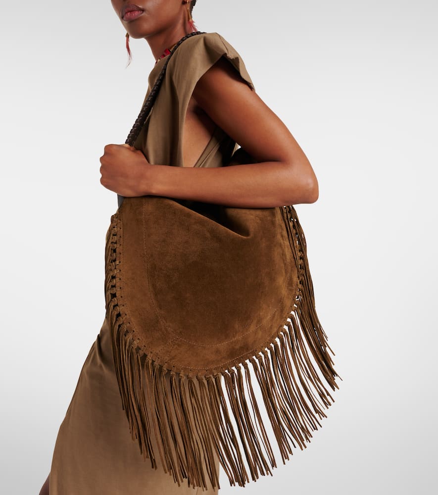 Isabel Marant Oskan Soft Large Suede Shoulder Bag In Multi