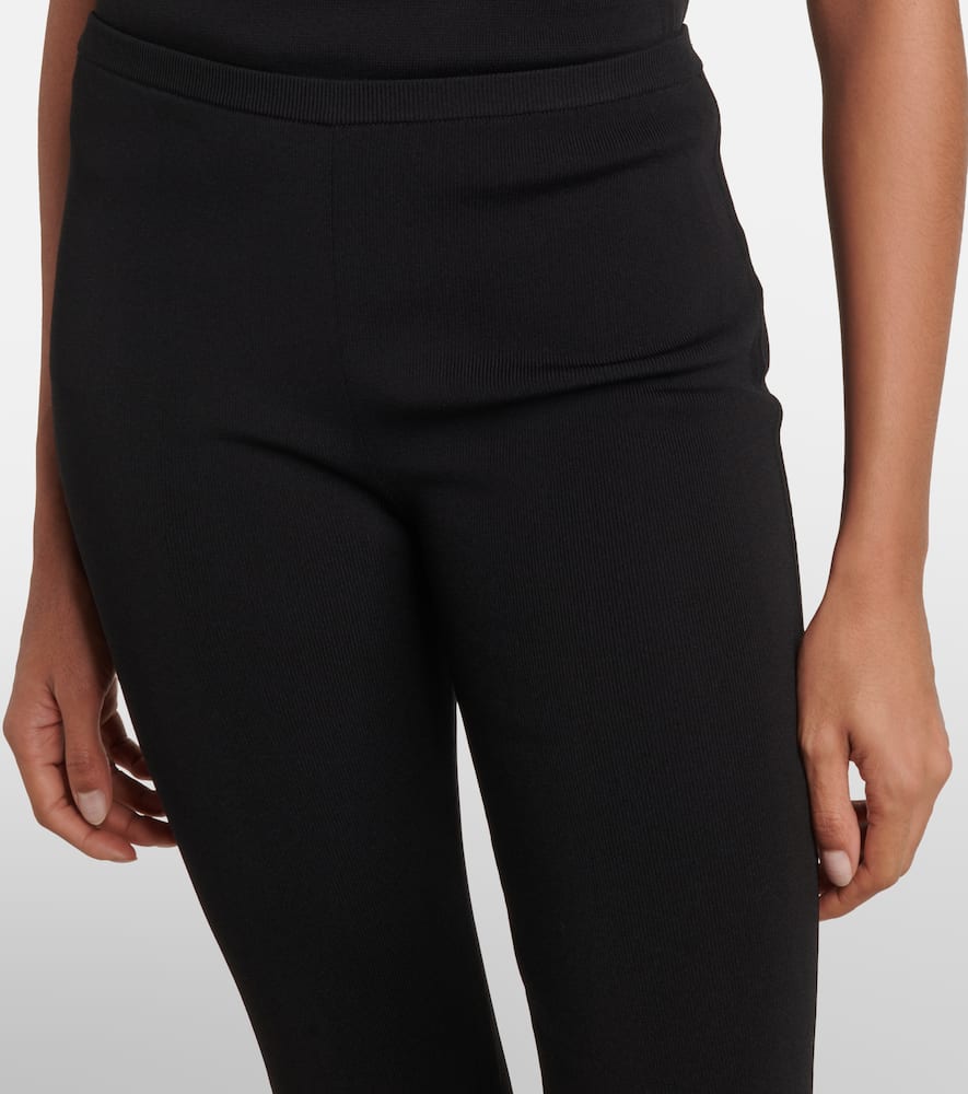 Totême Black Cropped Compact Leggings In Black