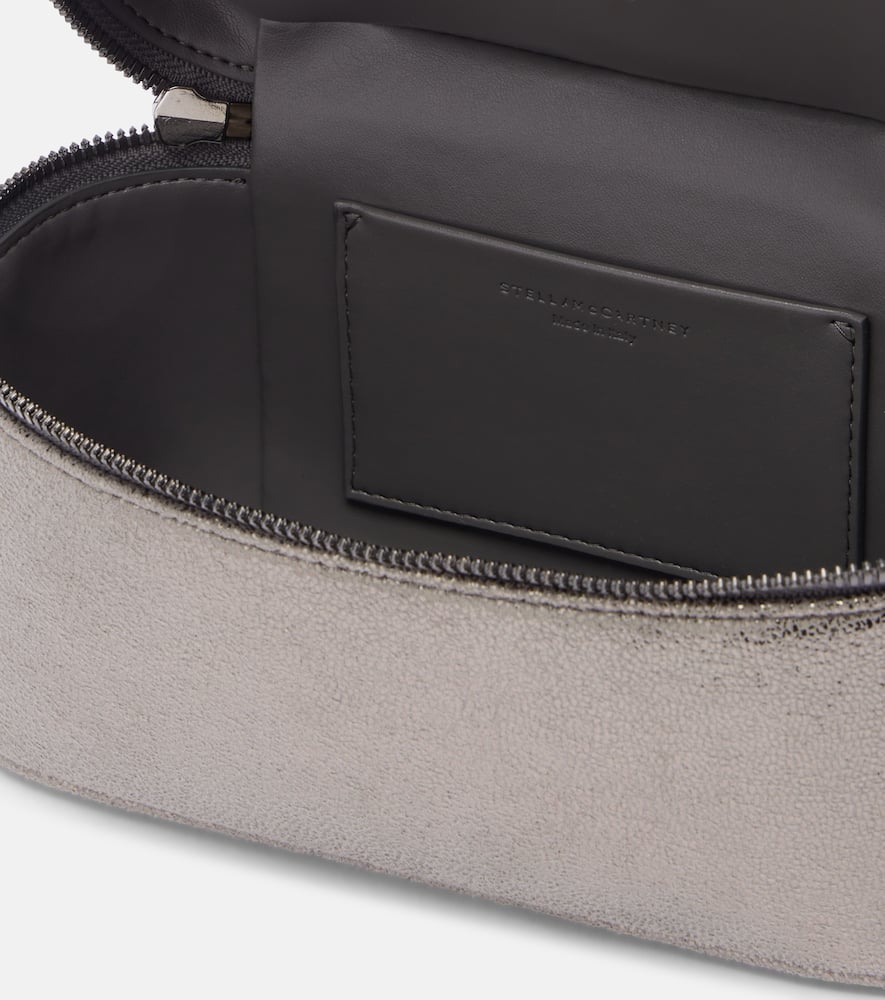 Stella Mccartney Metallic Top Handle Chain Strap Clutch Bag In Gray