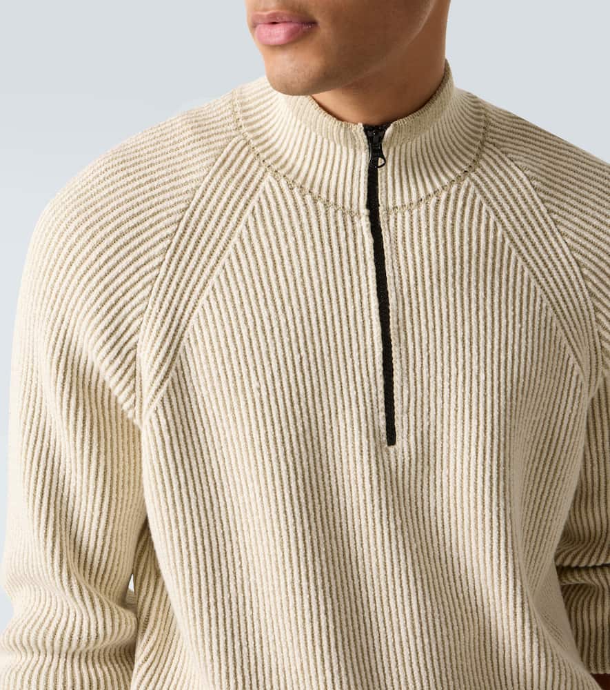 Stone Island Compass Wool And Cotton-blend Sweater In Neutral