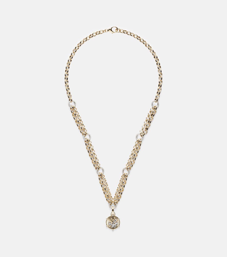 Foundrae 18kt Gold Pendant Necklace With Diamonds In Gold
