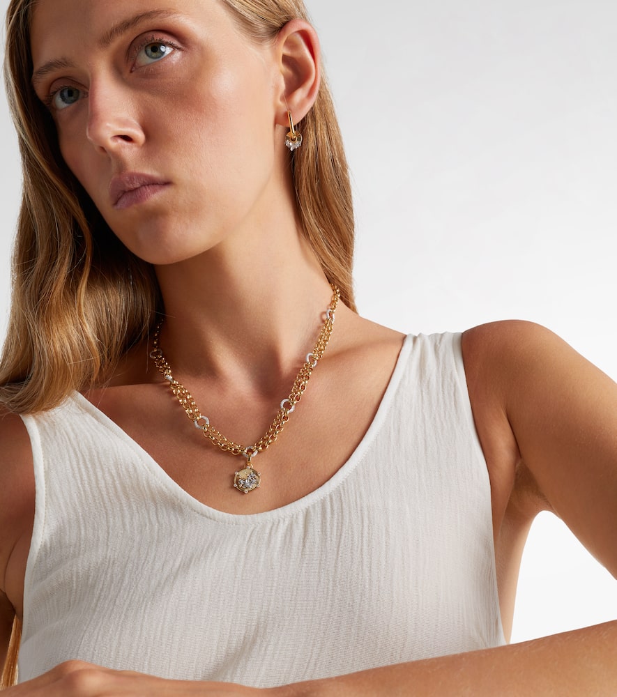 Foundrae 18kt Gold Pendant Necklace With Diamonds In Gold
