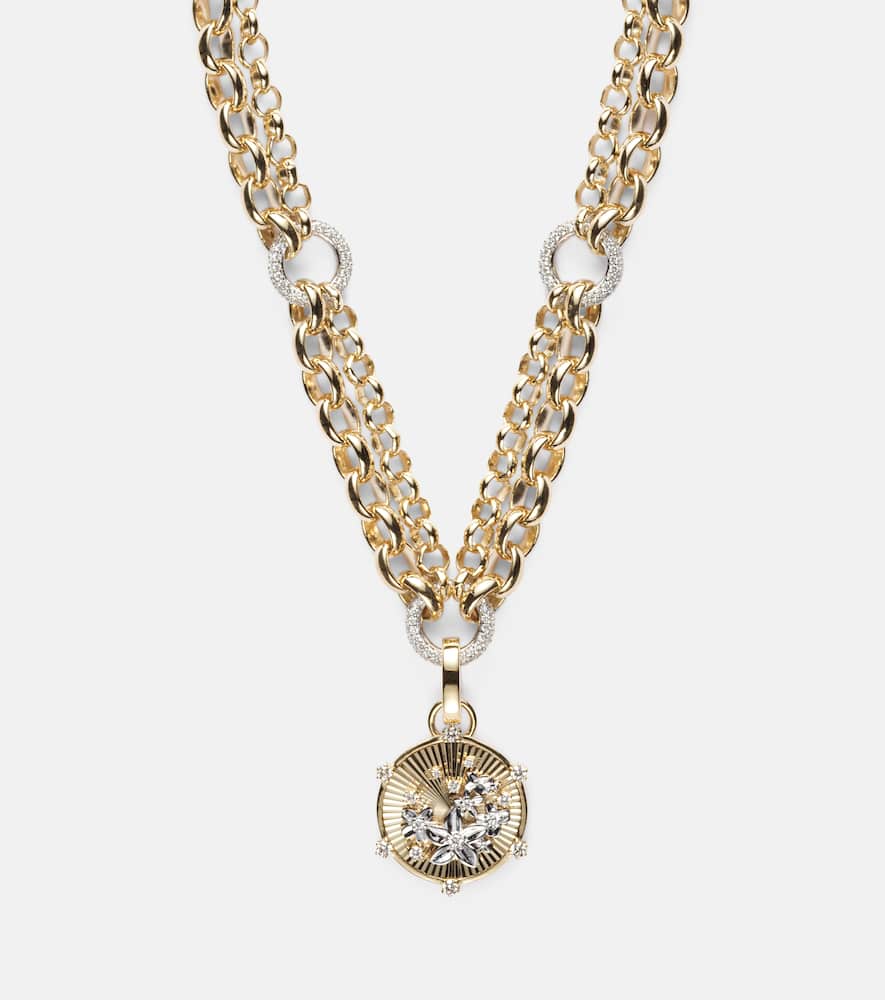 Foundrae 18kt Gold Pendant Necklace With Diamonds In Gold