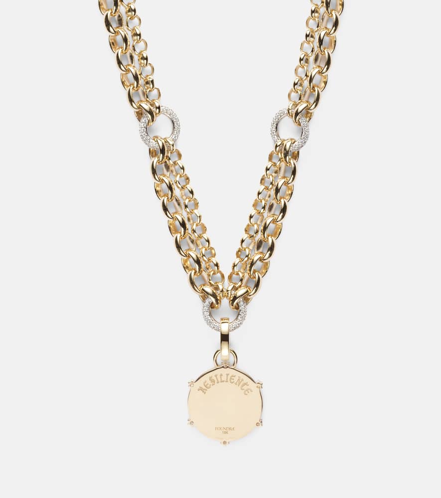 Foundrae 18kt Gold Pendant Necklace With Diamonds In Gold