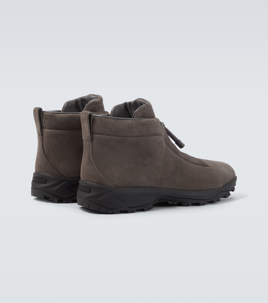  Zegna Zegna Ankle Boots Triple stitch vetta Aus Veloursleder 