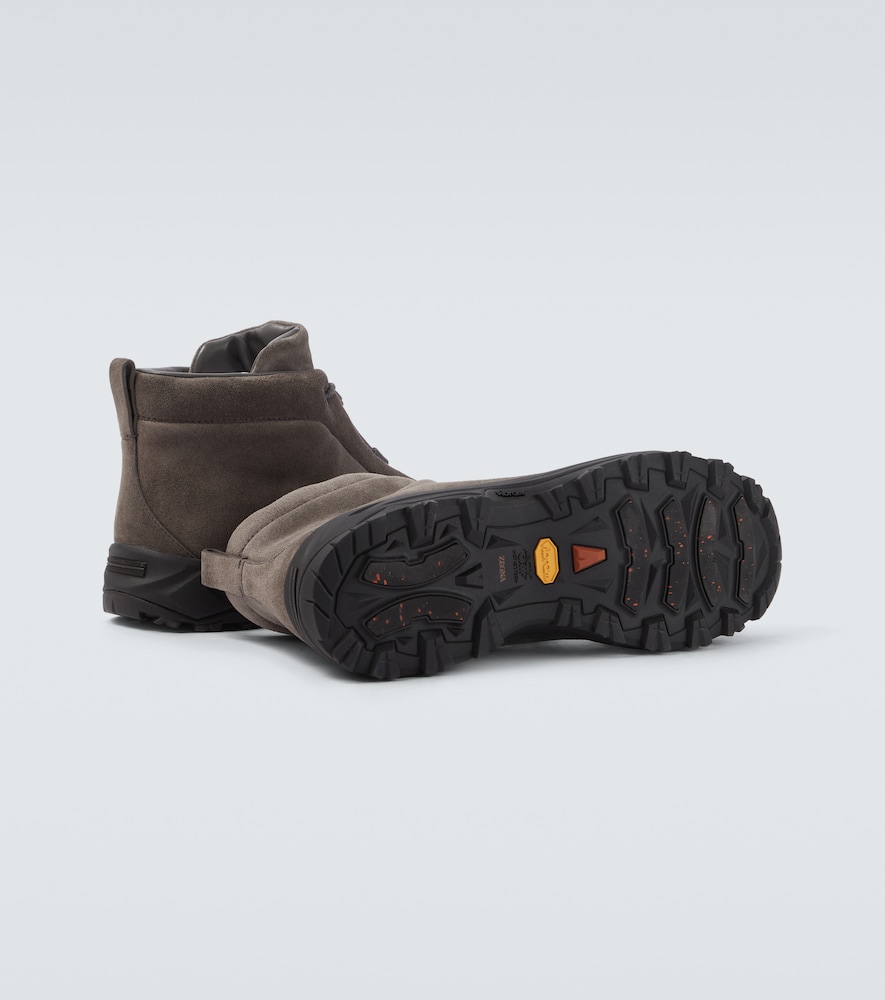  Zegna Zegna Ankle Boots Triple stitch vetta Aus Veloursleder 