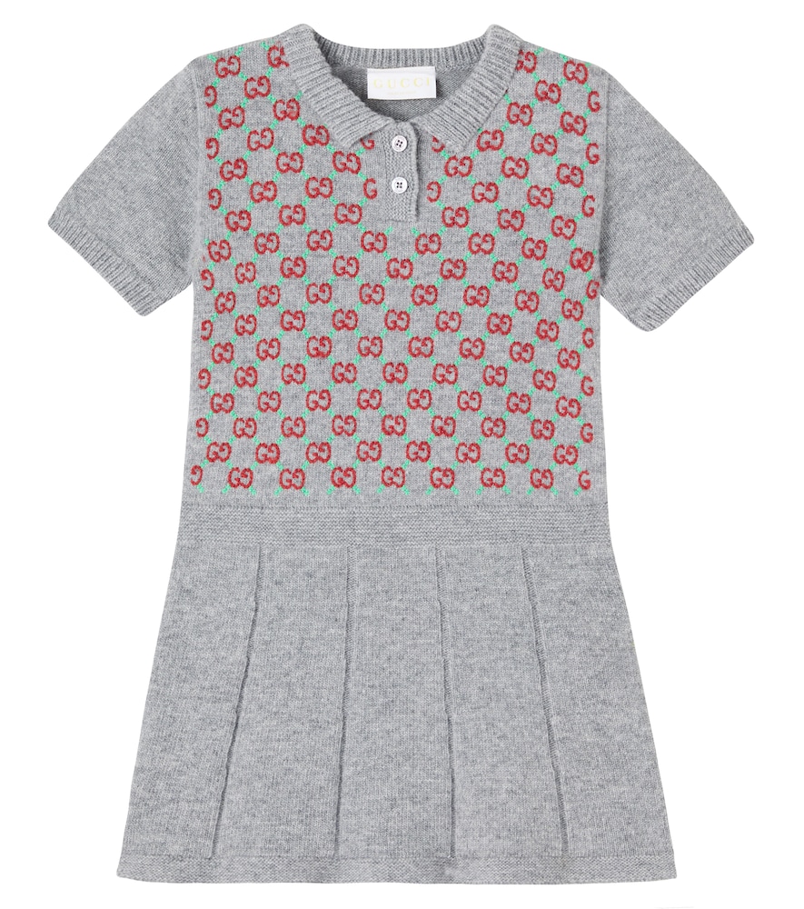 Gucci Kids Baby GG embroidered wool dress