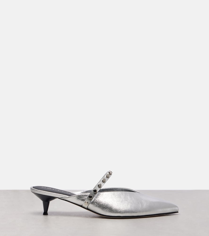 Alexander Mcqueen Revel Mule In Silver