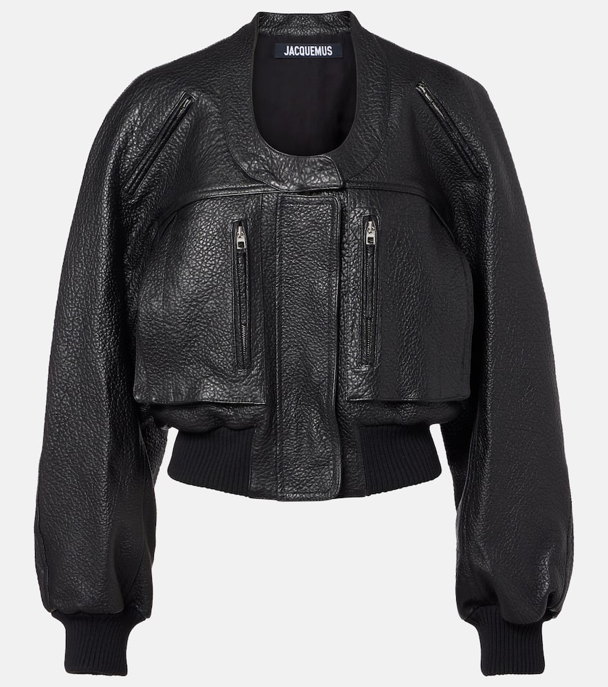 Jacquemus Women Black Grained Lambskin Leather The Tore Jacket In Multi