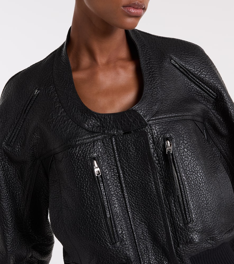 Jacquemus Women Black Grained Lambskin Leather The Tore Jacket In Multi