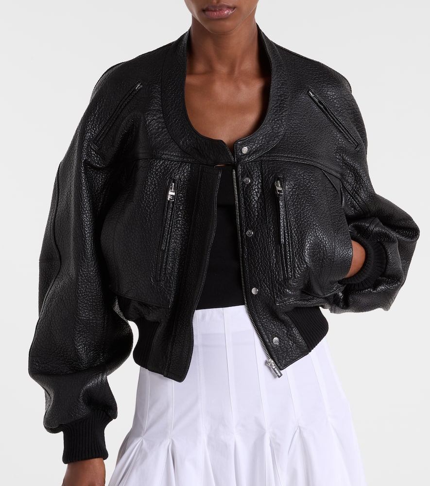 Jacquemus Women Black Grained Lambskin Leather The Tore Jacket In Multi