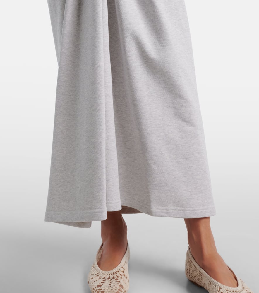Magda Butrym Floral-appliqué Cotton Midi Skirt In Gray