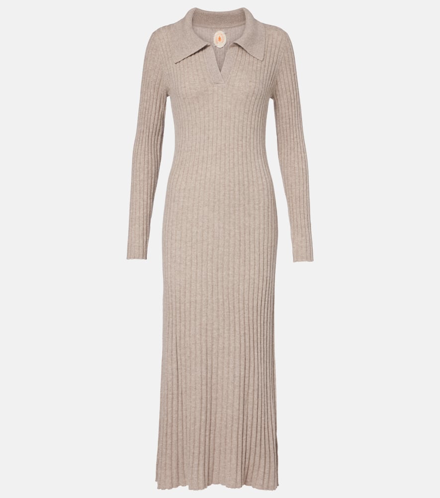 Jardin Des Orangers Knitted Cashmere Polo Dress In Sand