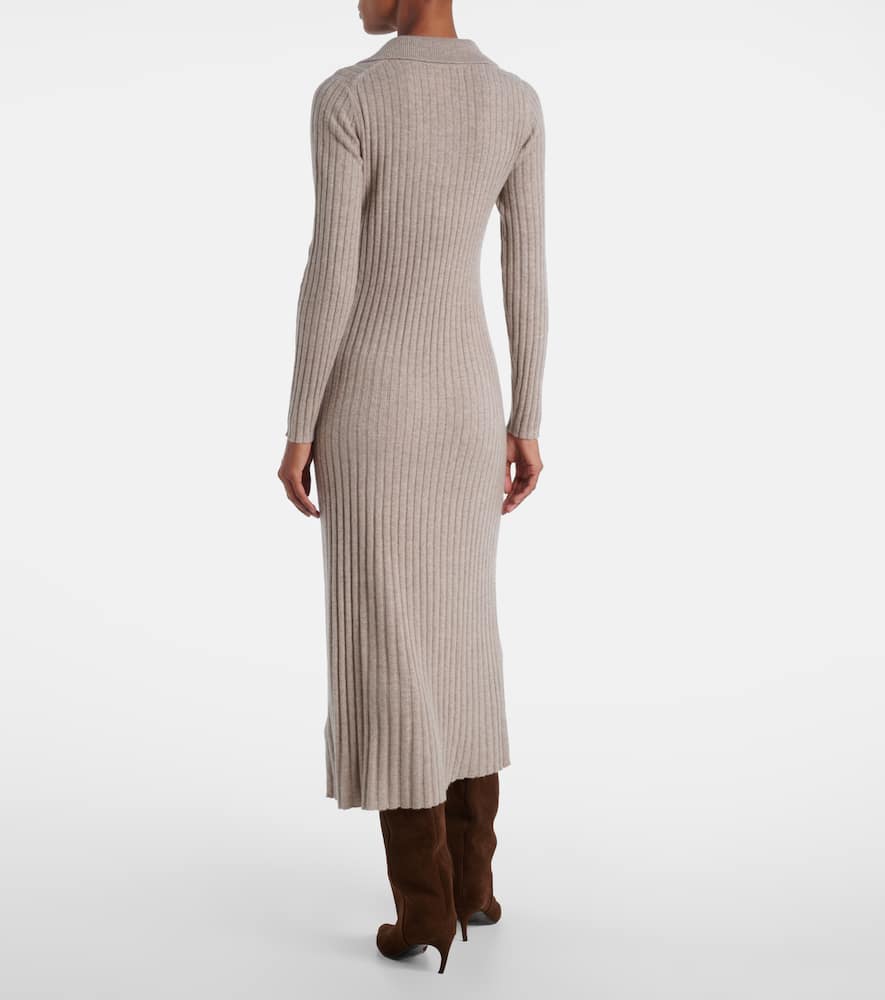 Jardin Des Orangers Knitted Cashmere Polo Dress In Sand