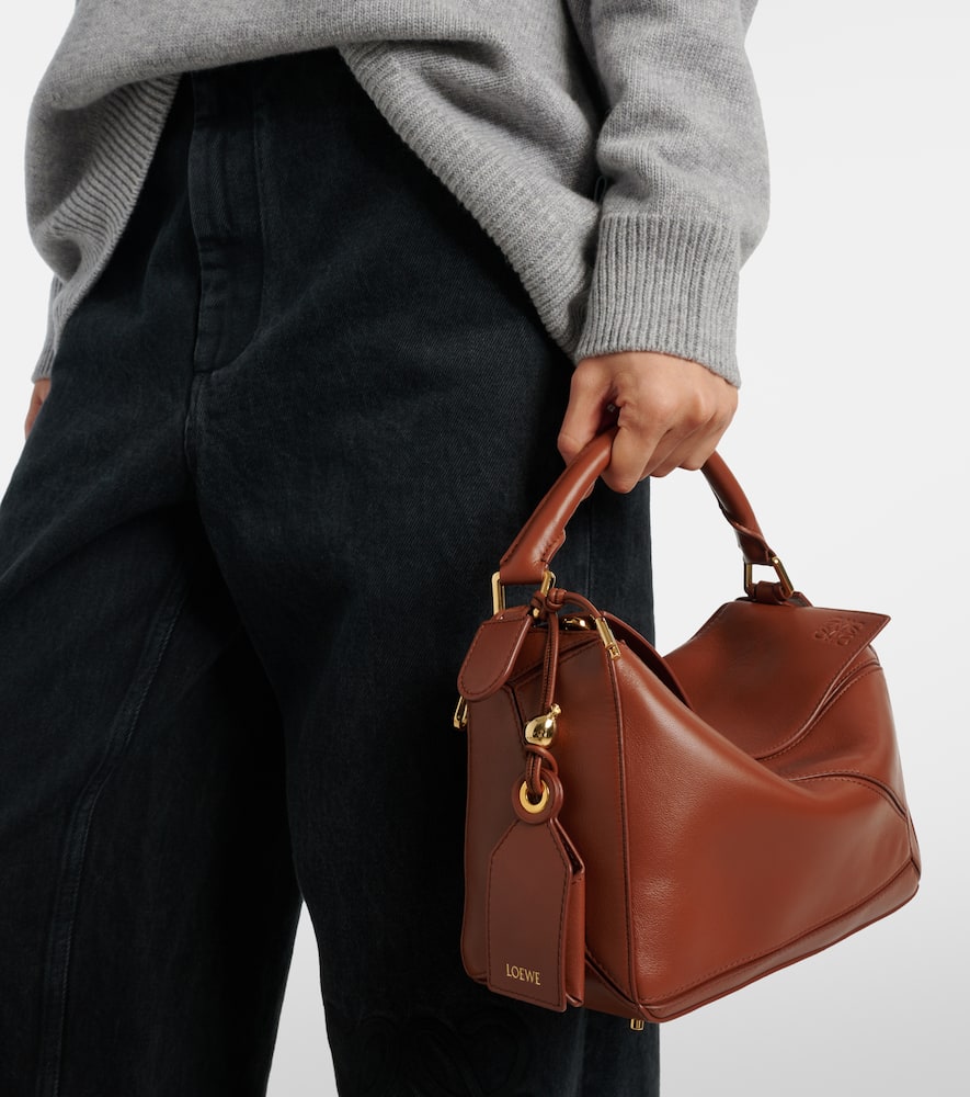 Loewe Featherlight Puzzle Small Shoulder Bag In Brown