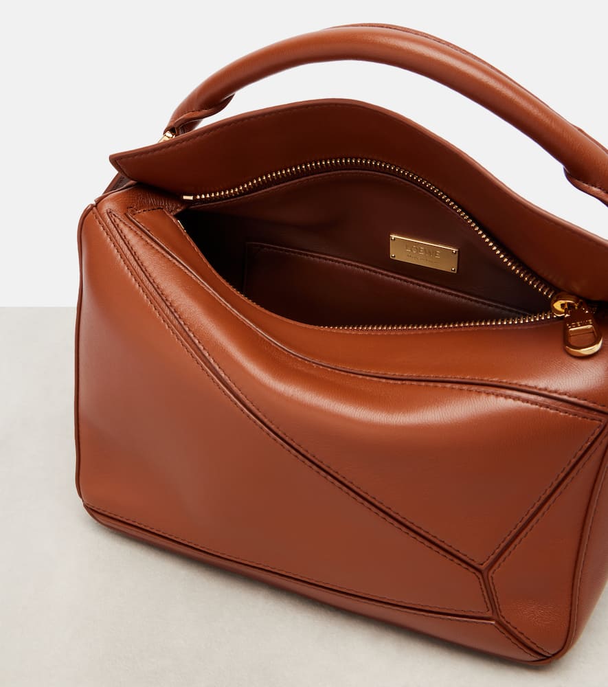 Loewe Featherlight Puzzle Small Shoulder Bag In Brown
