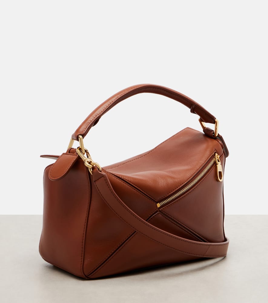 Loewe Featherlight Puzzle Small Shoulder Bag In Brown