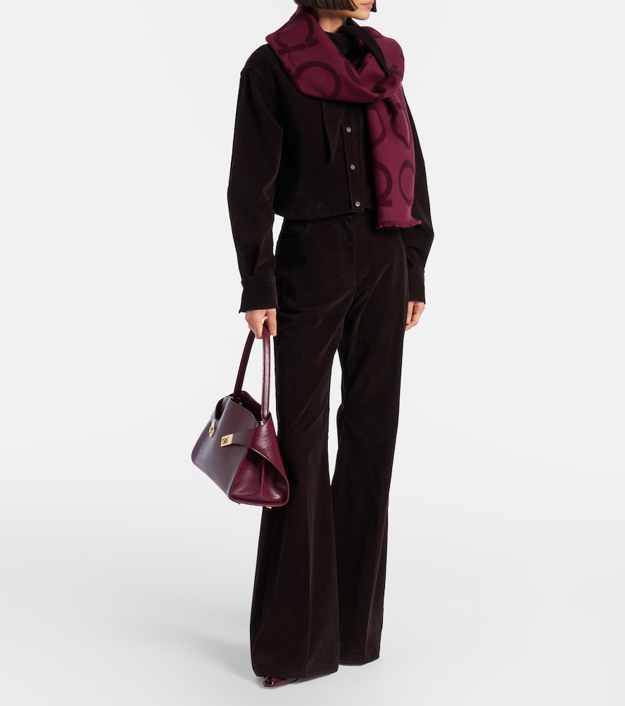 Ferragamo Gancini wool and silk jacquard scarf