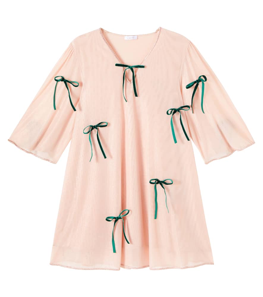 Oseree Oséree Kids Bow-detail Tulle Dress In Pink