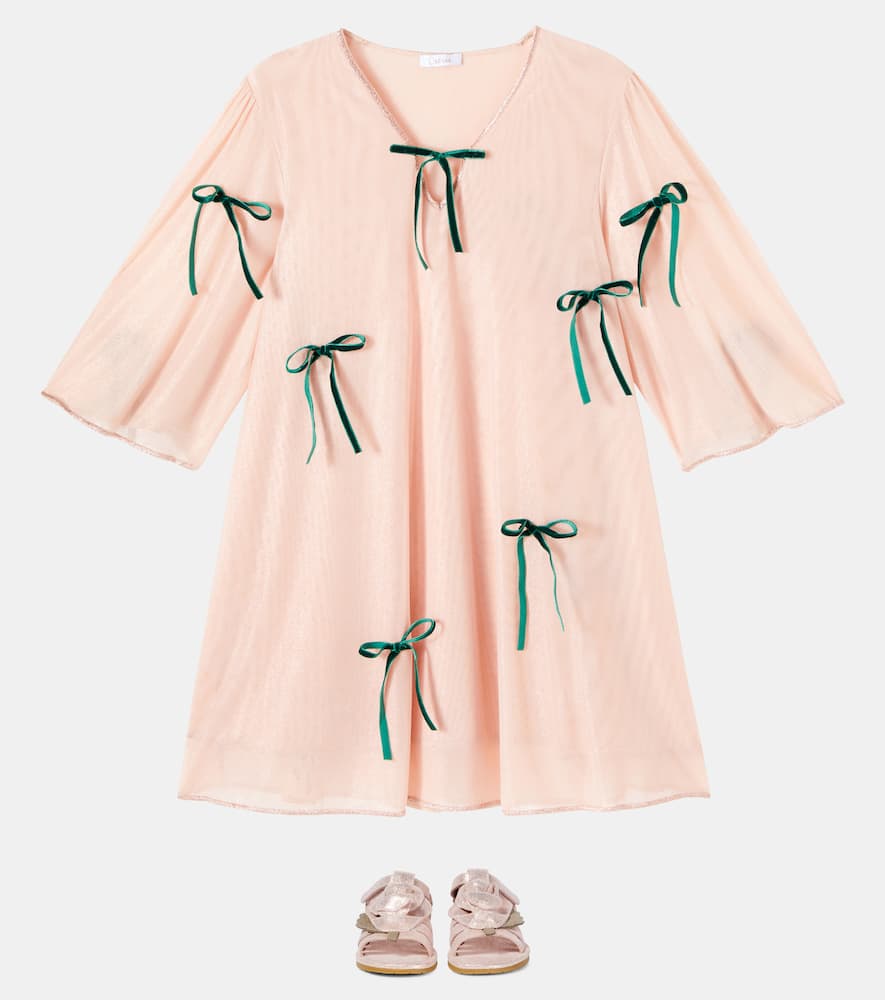 Oseree Oséree Kids Bow-detail Tulle Dress In Pink