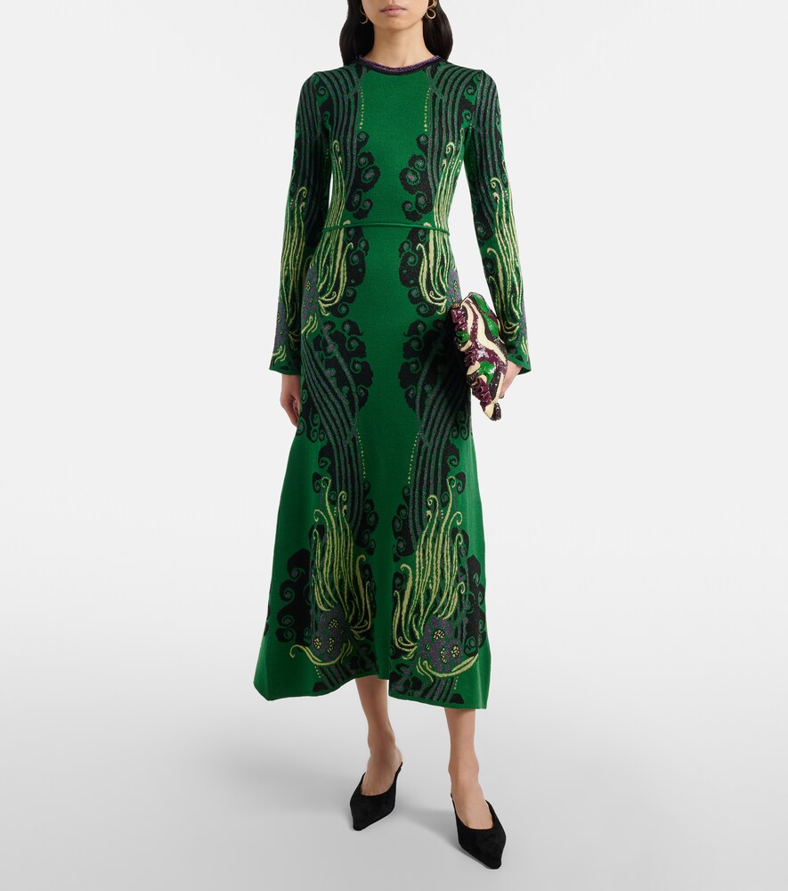 La DoubleJ Bee jacquard midi dress
