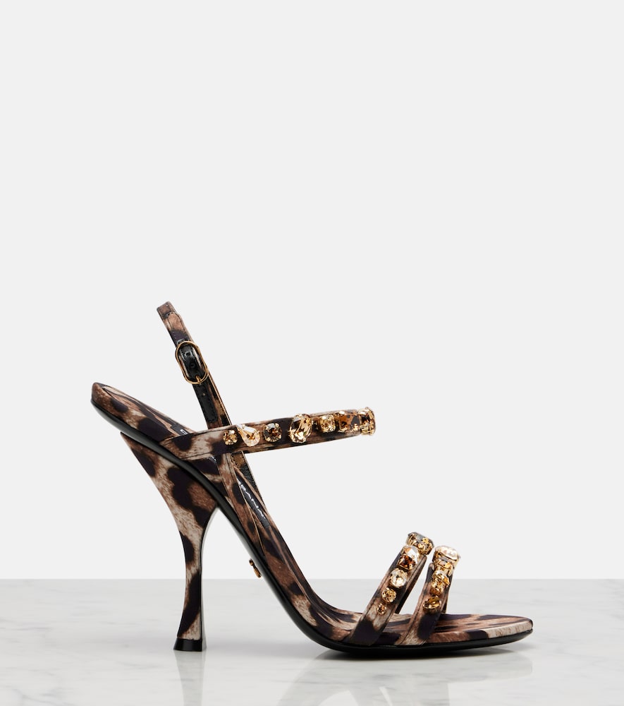  Dolce&gabbana Dolce&gabbana Keira 2.0 105 Leopard-print Satin Sandals 