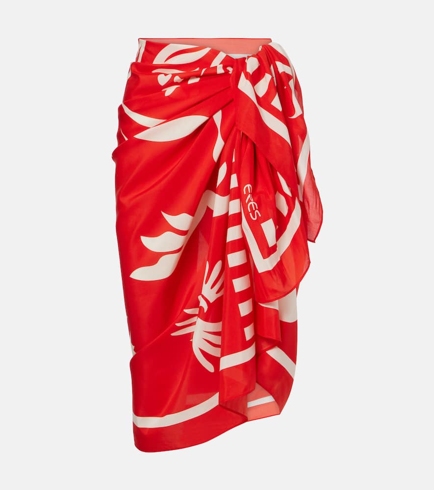 Bedruckter Pareo Mandara aus Baumwolle und Seide