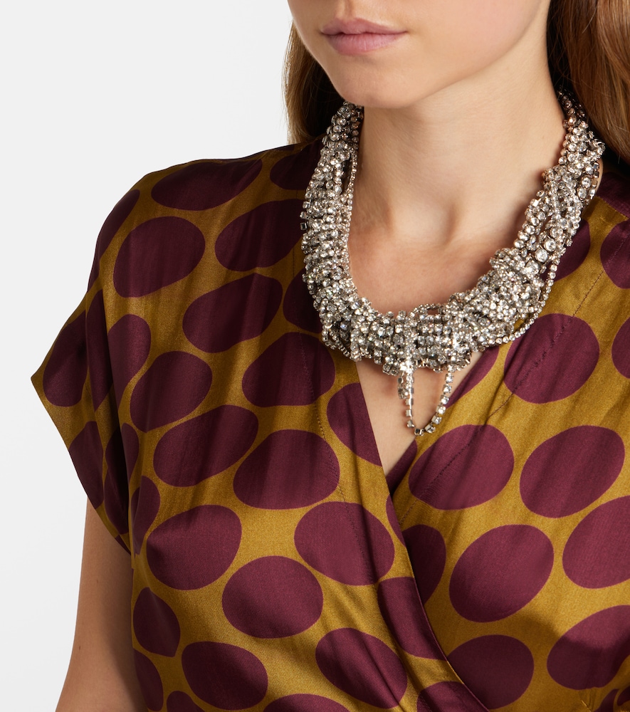  Dries Van Noten Dries Van Noten Wickelkleid Aus Satin Mit Polka-dots 