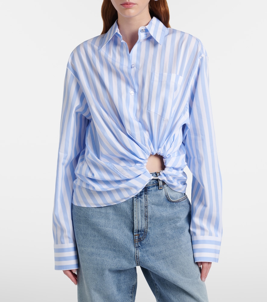 Sportmax Palmizi cutout striped cotton poplin shirt