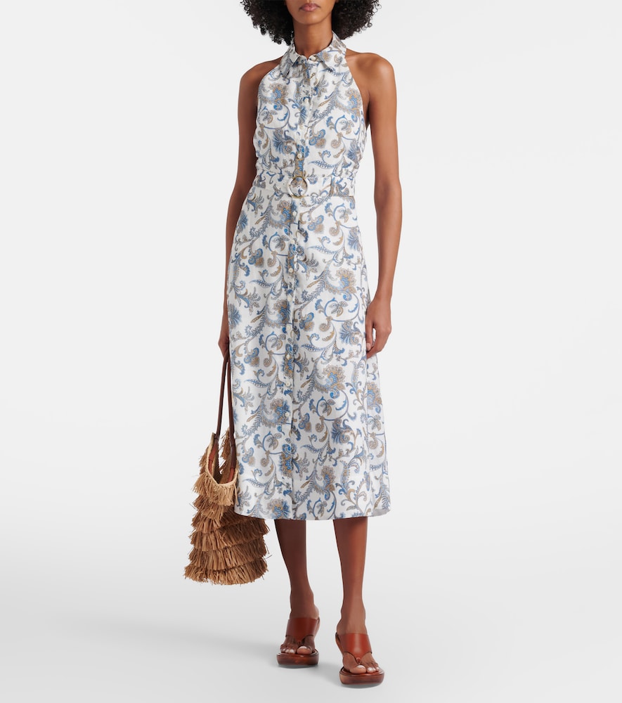  Veronica Beard Veronica Beard Midikleid Mackey Aus Ramie 