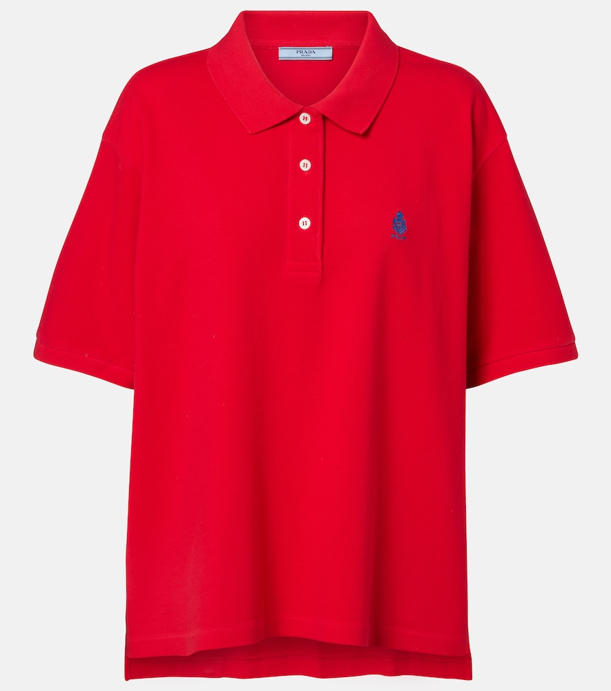 Prada Logo cotton piqué polo shirt