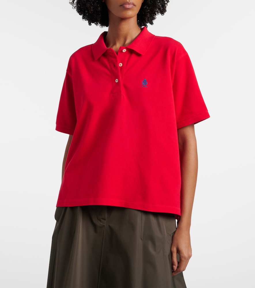  Prada Prada Polo De Piqué De Algodón Con Logo 