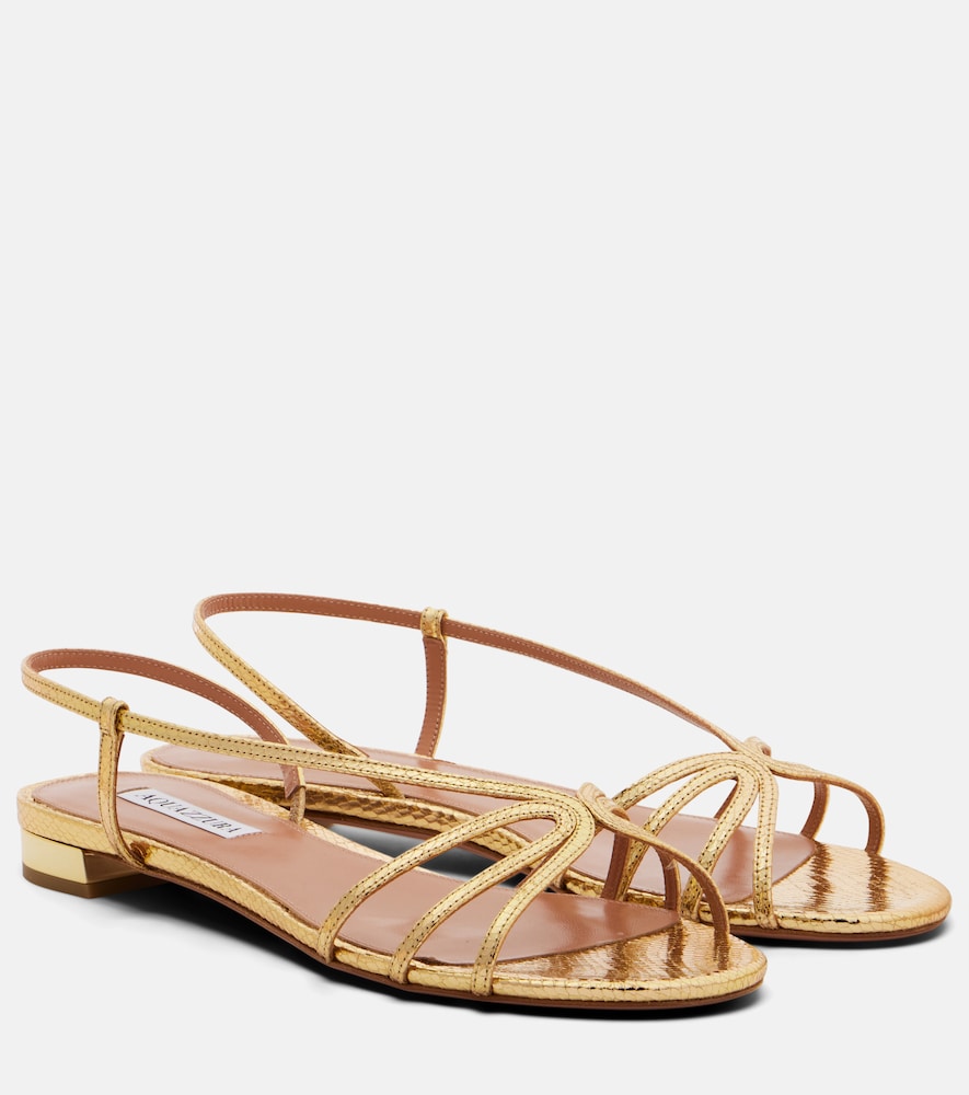 Aquazzura Talk To Me snake-effect leather sandals