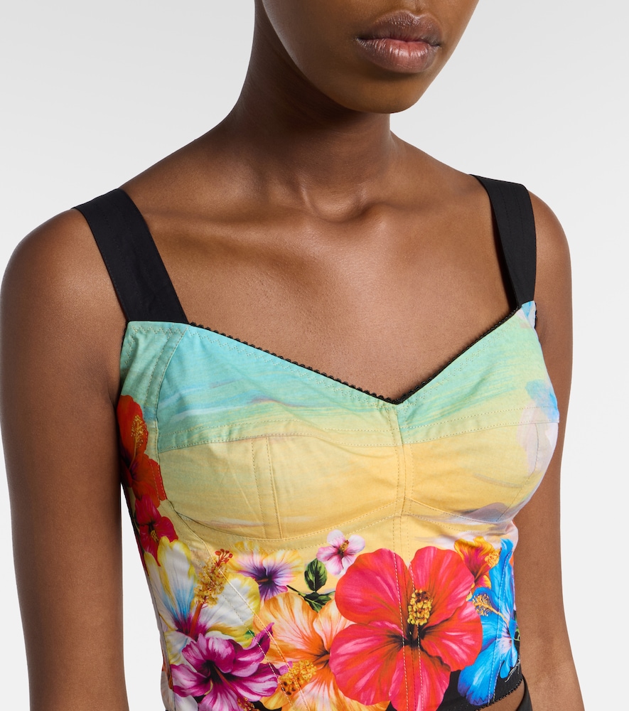 Dolce&Gabbana Printed Cotton-Blend Bustier