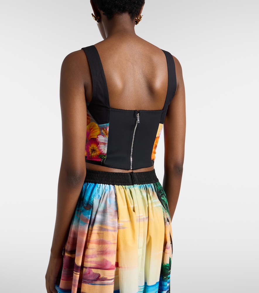 Dolce&Gabbana Printed Cotton-Blend Bustier