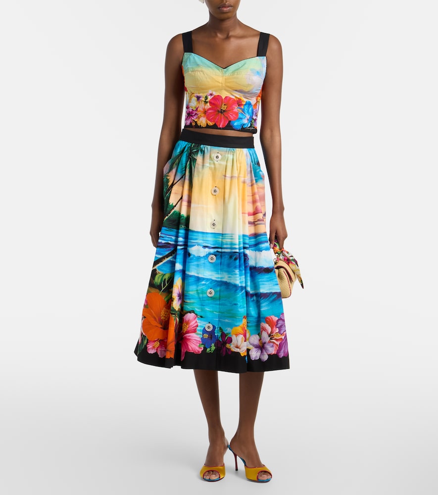 Dolce&Gabbana Printed Cotton-Blend Bustier