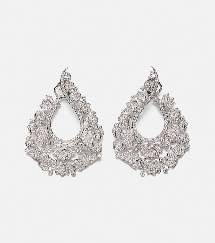 Ananya Scatter Lotus 18kt white gold earrings with diamonds