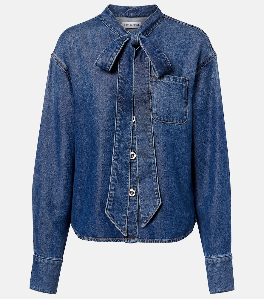 Camicia di jeans con fiocco