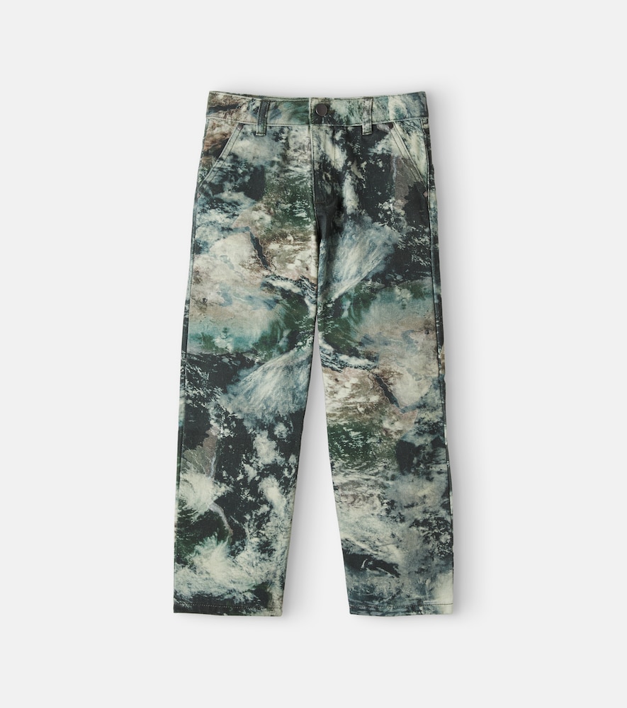 Bedruckte Hose aus Baumwoll-Gabardine