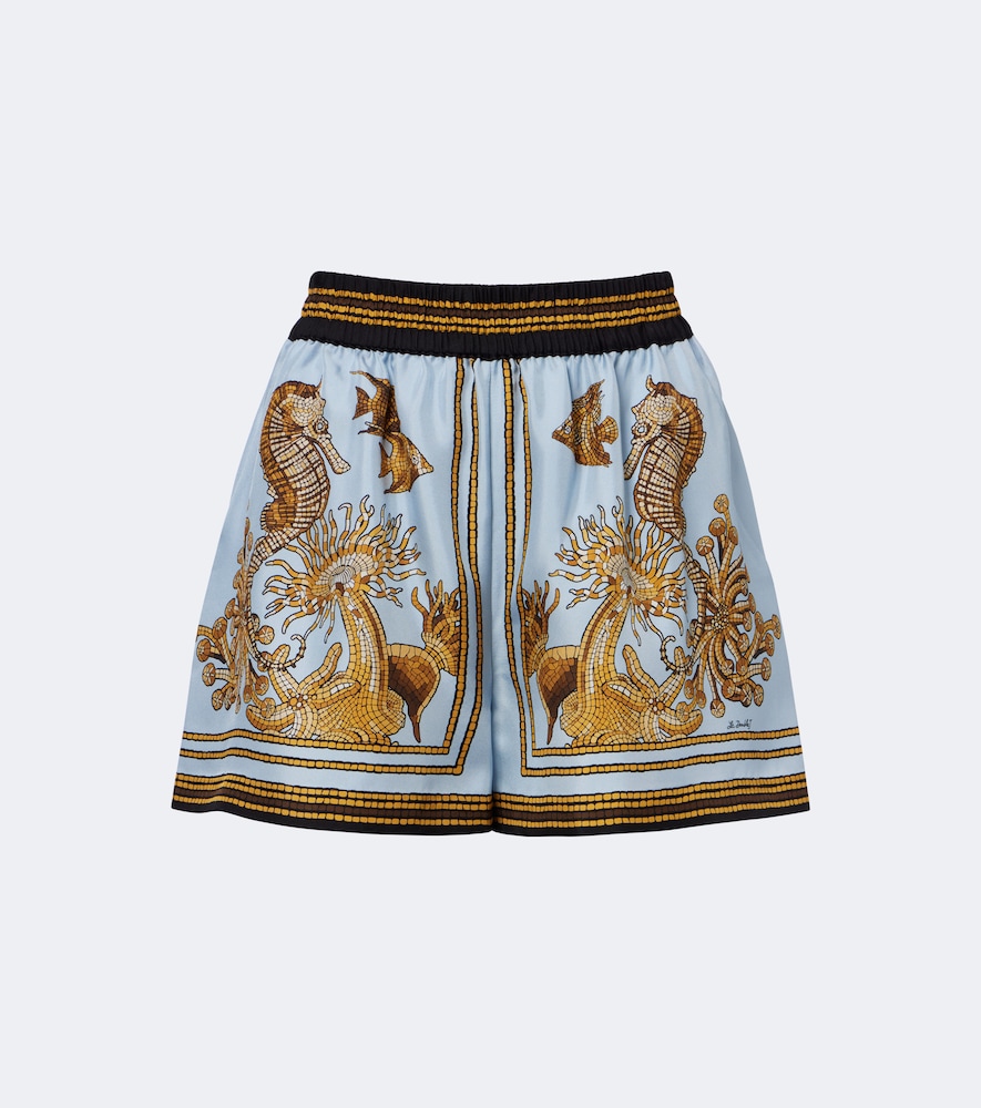 Shorts Pull-Up in seta con stampa