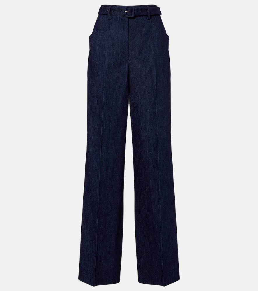 Gabriela Hearst Norman belted denim wide-leg pants
