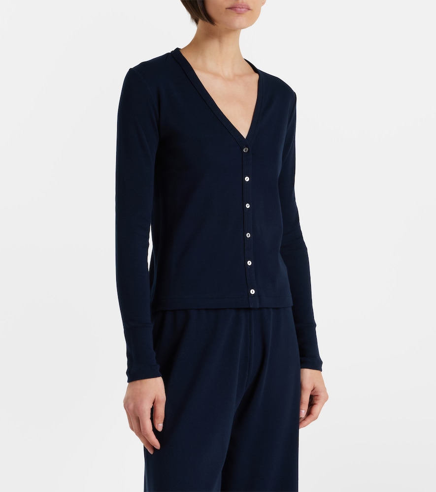 The Row Cresp ribbed-knit cotton jersey cardigan