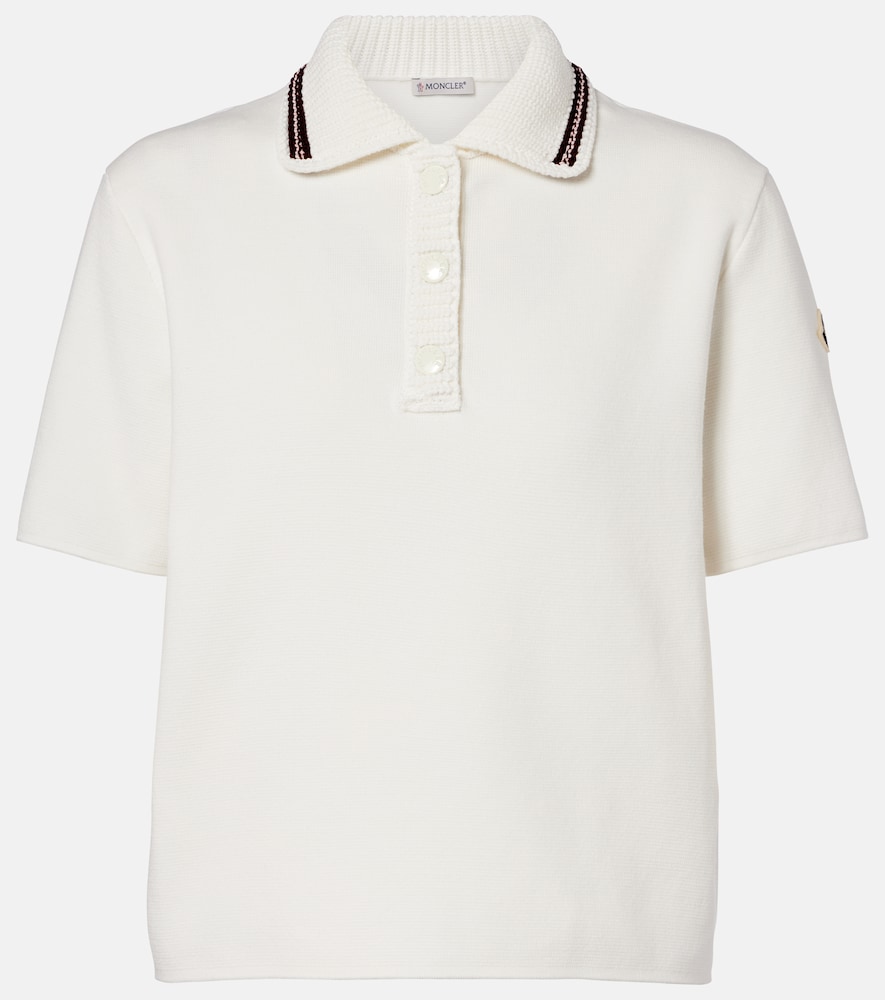 Moncler Women's White Cotton Polo Shirt UK Size 14 - Mytheresa
