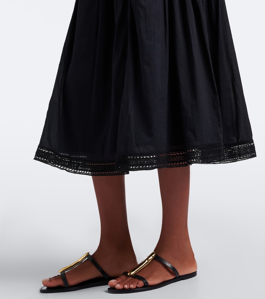 Alice Embroidered Tiered Cotton Midi