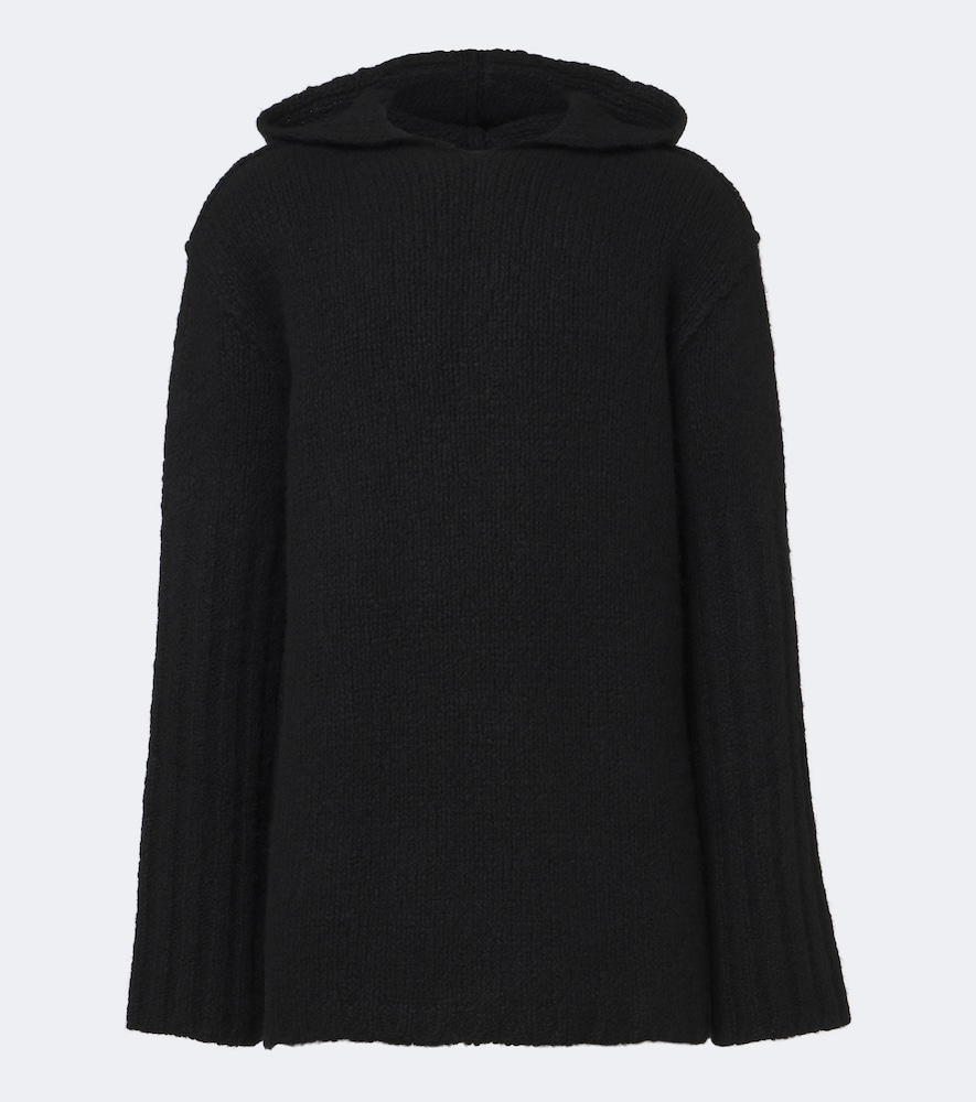 Maglia con cappuccio in cashmere e seta